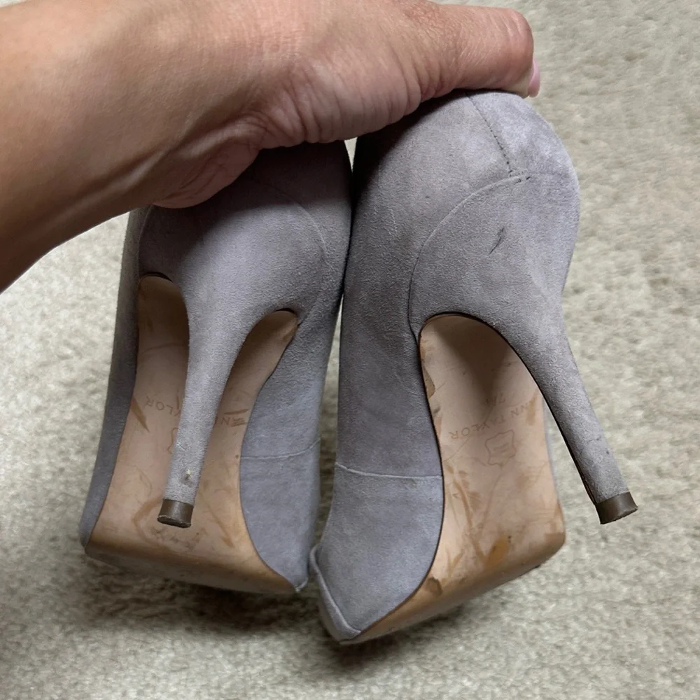 Ann Taylor Suede Gray Heels - Picture 3 of 3